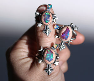 "Cup of Stars" Galaxy Opal Ring No.1 - Size 9.75
