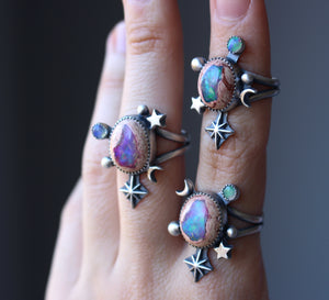 "Cup of Stars" Galaxy Opal Ring No.1 - Size 9.75