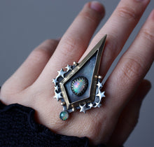 "Shield of Stars" Ethiopian Opal Statement Ring - Size 7.25/7.5