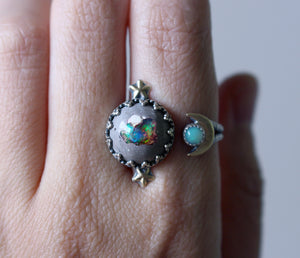 "Celestial Skies" Adjustable Ring No.2 - best fits sizes 8.5 to 9.25