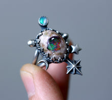 "Cup of Stars" High Grade Galaxy Opal Ring - Size 9