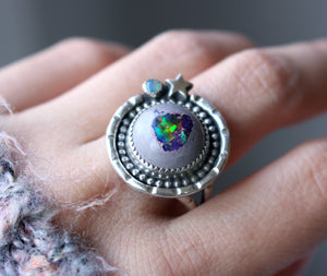 "Orbit" Galaxy Opal + Ethiopian Opal Ring - Size 10