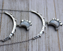 "Silver Skies" Grey Moonstone Curved Bar Choker/Necklace No.4