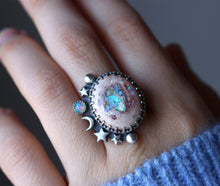 "Across the Universe" High-Grade Mexican Fire Opal Ring - Size 7.5/7.75