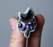 "Painted Galaxies" Onyx Drippy Ring - Size 8.25