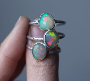 "Starlight" Rosecut Ethiopian Opal Ring - size 10