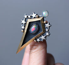 "Shield of Stars" Ethiopian Opal Statement Ring - Size 7.75/8