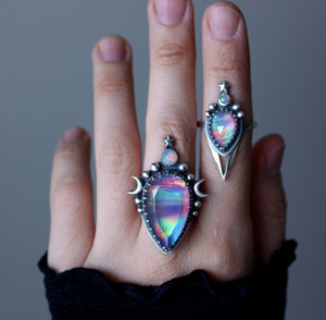 "Sunset Lover" Aurora Opal Doublet Ring - Size 9