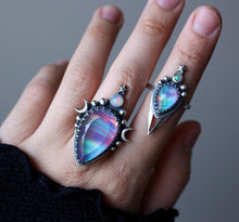 "Ocean Sunset" Aurora Opal Doublet + Ethiopian Opal Statement Ring - Size 8
