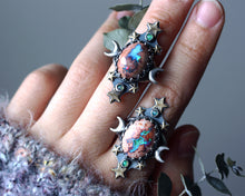 "Galaxy Portal" Mexican Fire Opal Ring - Size 6 (LEFT)