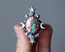"Galaxy Portal" Mexican Fire Opal Ring - Size 8.75/9 (RIGHT)