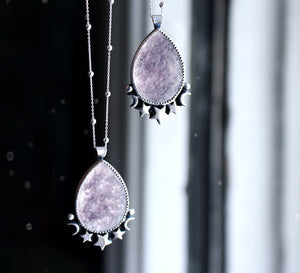 "Lavender Starlight" Lepidolite Necklace No.2 (RIGHT)