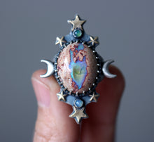 "Galaxy Portal" Mexican Fire Opal Ring - Size 6/6.25 (LEFT)