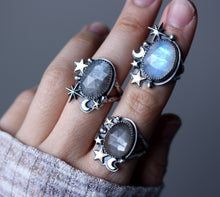 "Frosted Moons" Rosecut Moonstone Rings