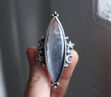 "The Sun & the Moon" Sunstone in Moonstone Statement Ring - Size 9
